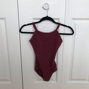 Maroon cotton leotard